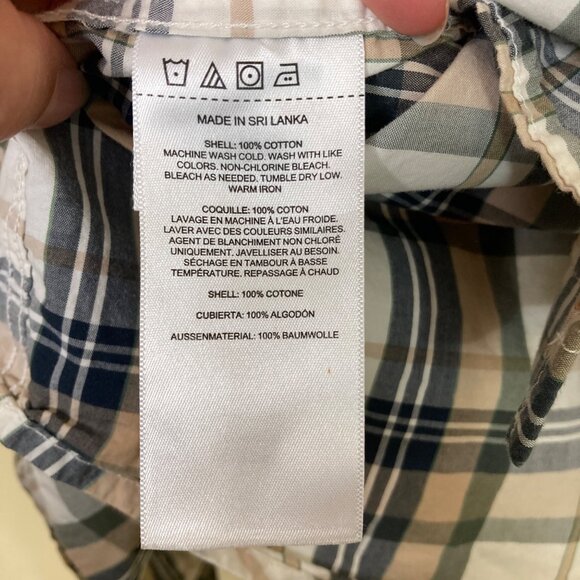 Filson Shirt Mens Small White Tan Green Plaid Long Sleeve Gorpcore - Picture 8 of 9